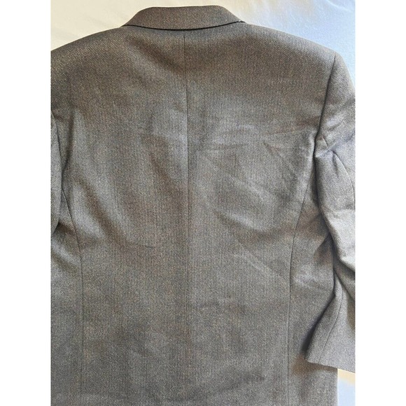 Jack Victor Three Button Suit Jacket Mens 42 Brown 100% Wool Herringbone Lined - Picture 11 of 11